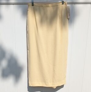 NEW Maxi Skirt Pale Yellow Rayon Blend Sz 12 P Lined Wedding Formal Easter